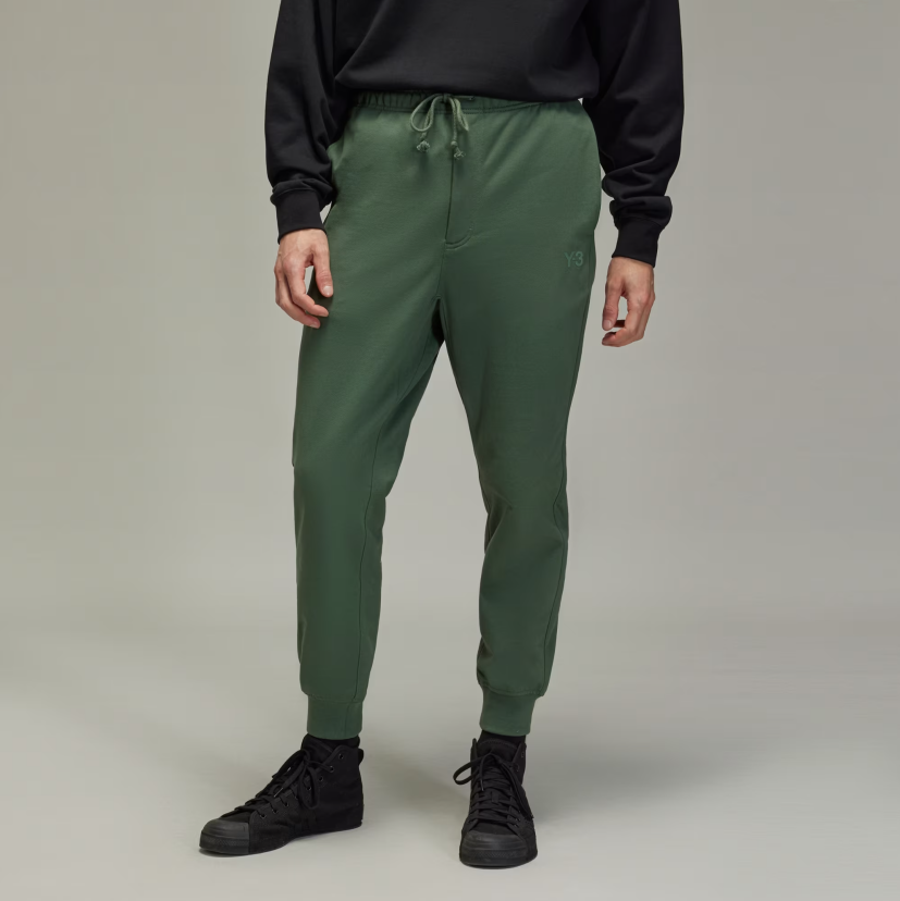 【 Y-3 M CUFF FT PT 棉質長褲 - 氧化綠 】