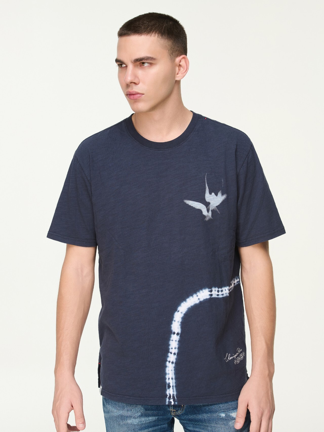 Chevignon - 男裝V57綁染飛行粗紗T恤