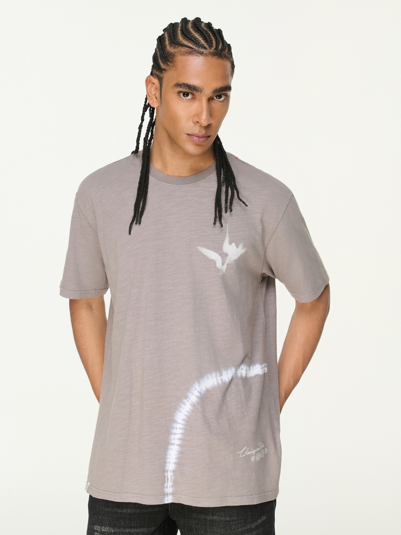 Chevignon - 男裝V57綁染飛行粗紗T恤