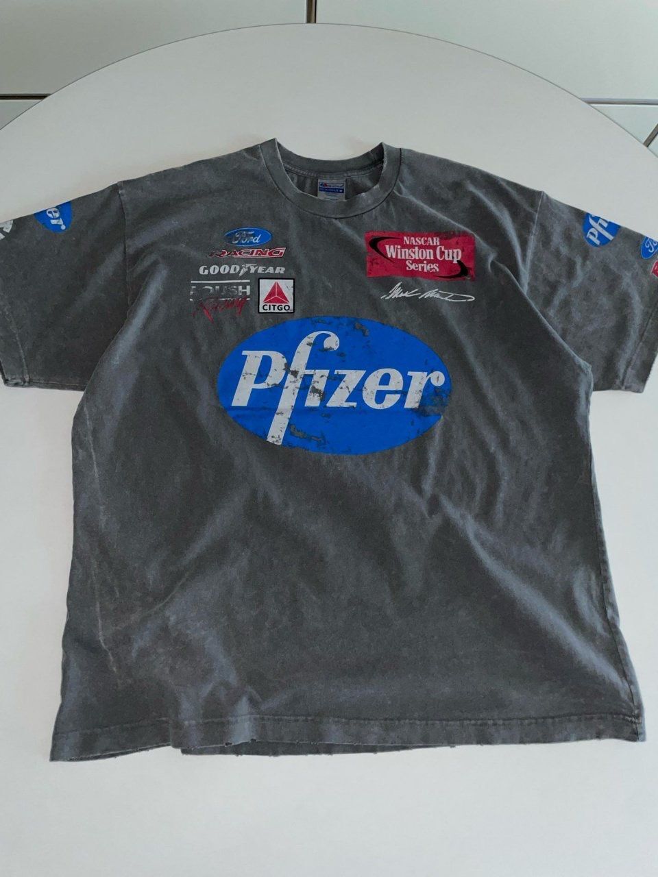 洗水英文字圖案短袖Tee ARCHIVE-353T