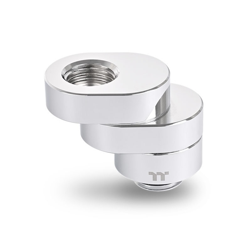 米特3C數位–曜越 Pacific F-Pro 旋轉偏移管接頭–銀色/CL-W437-CU00SL-A