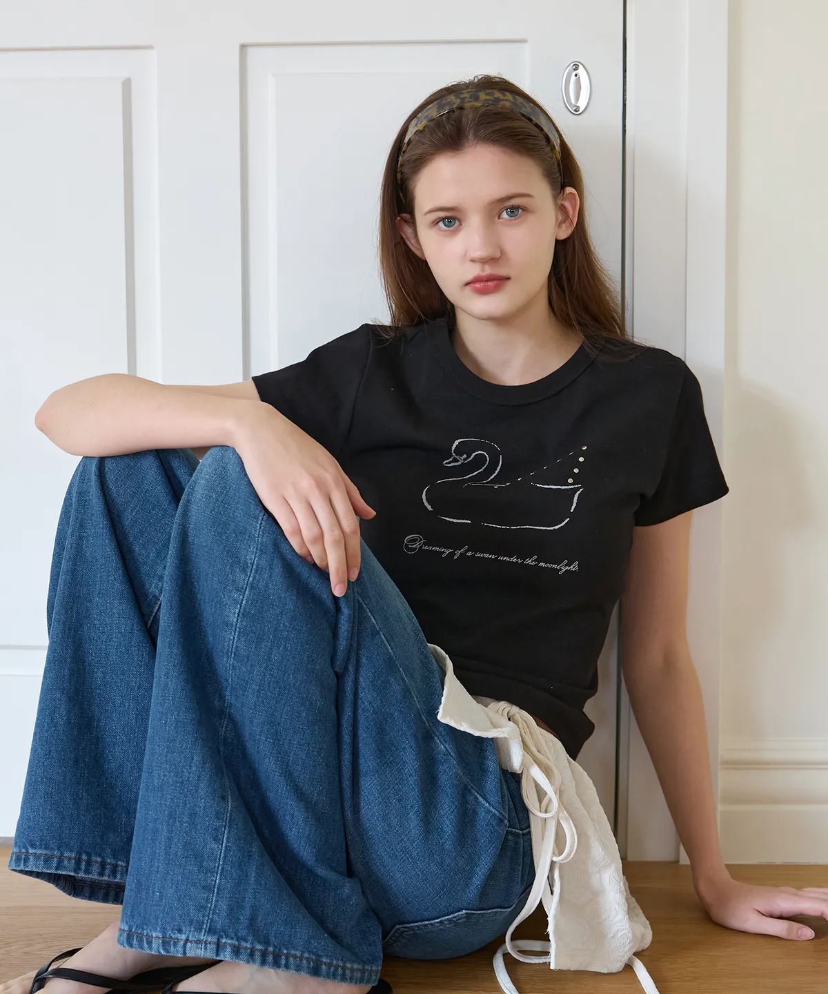 Letter From Moon Swan Studded T-Shirt