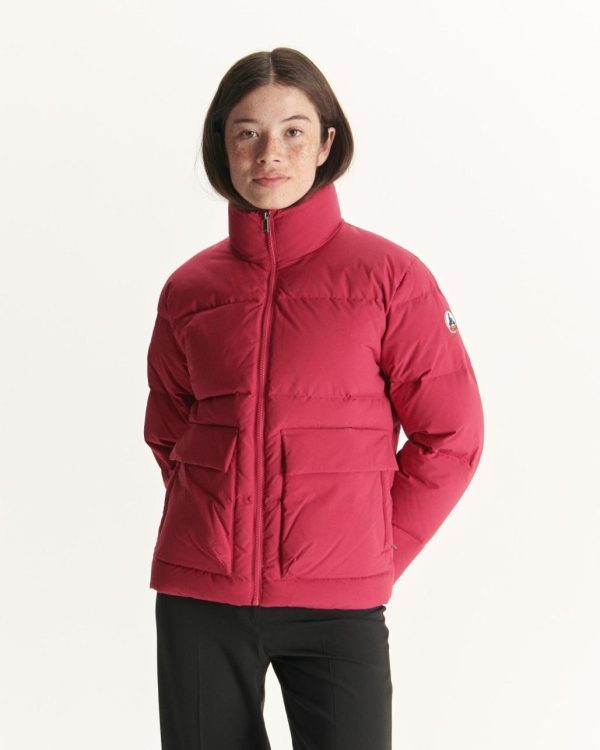 【JOTT】SHE造型口袋羽絨外套(紅)