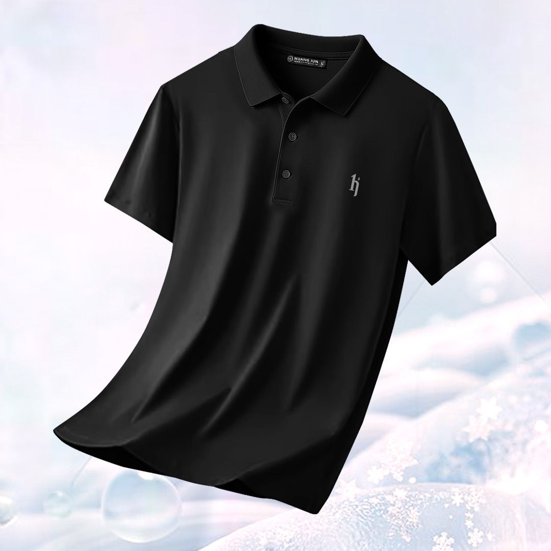 Sorona冰感認證-透沁涼感POLO衫-黑色