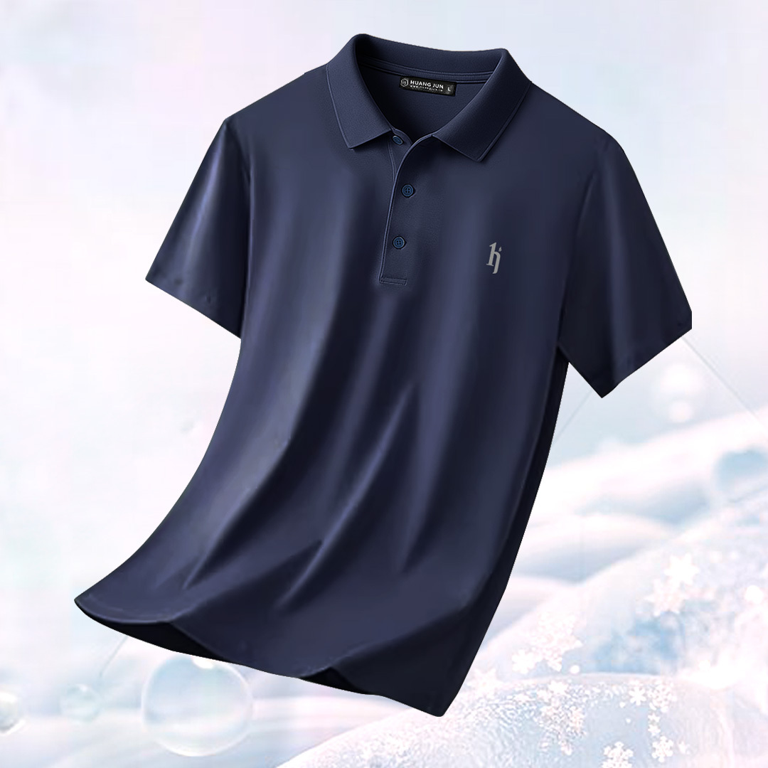 Sorona冰感認證-透沁涼感POLO衫-深藍