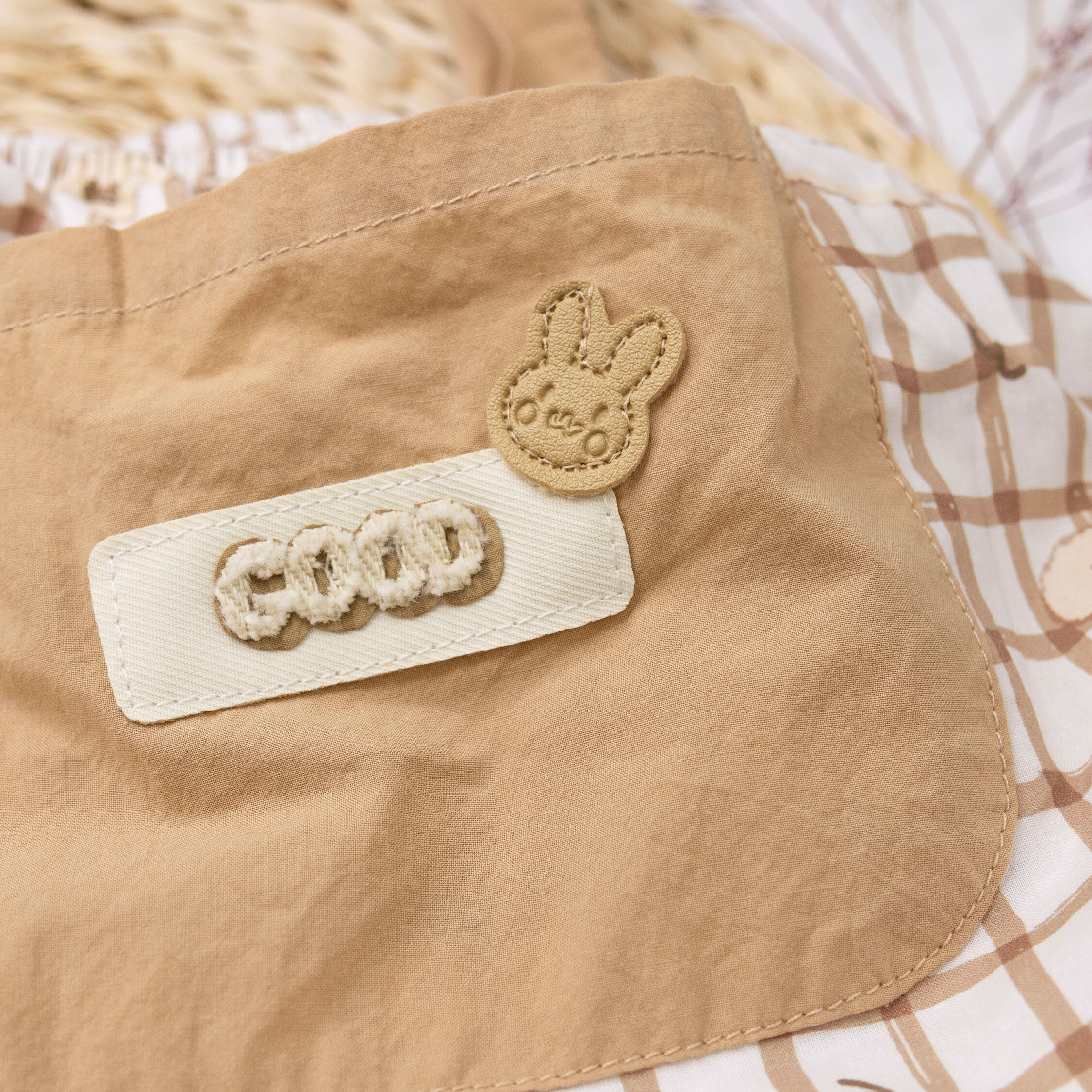 【JG0490】可愛熊熊玩偶印花格紋套裝(帽+衣)