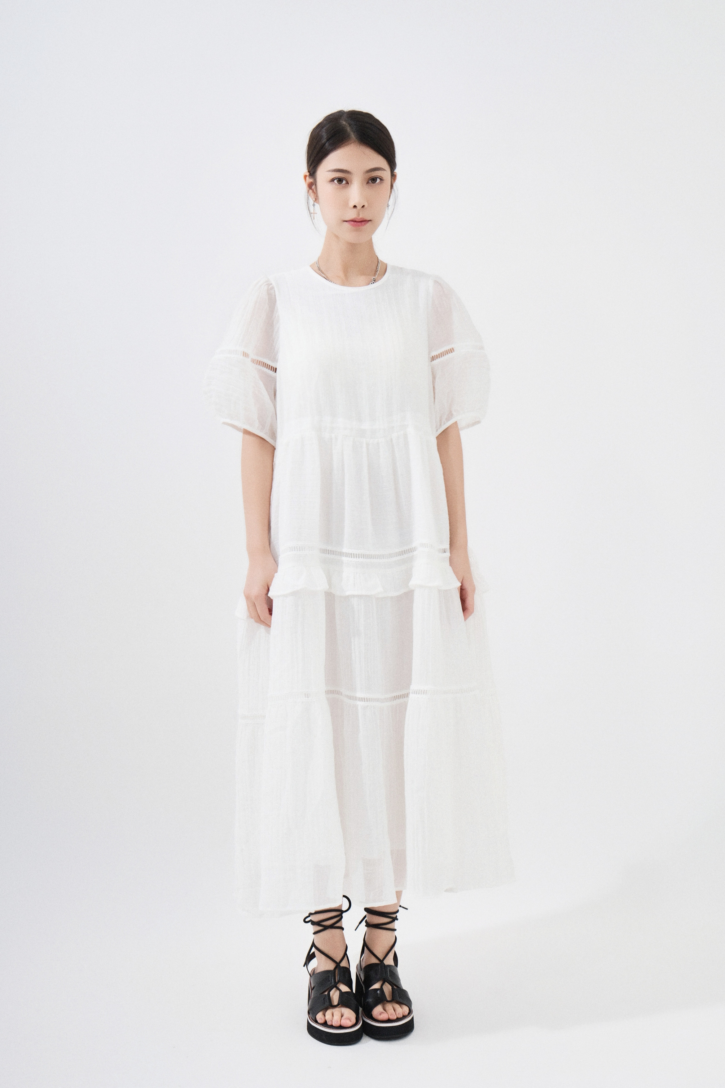 棉麻縐布娃娃連身裙 (*現貨款式）