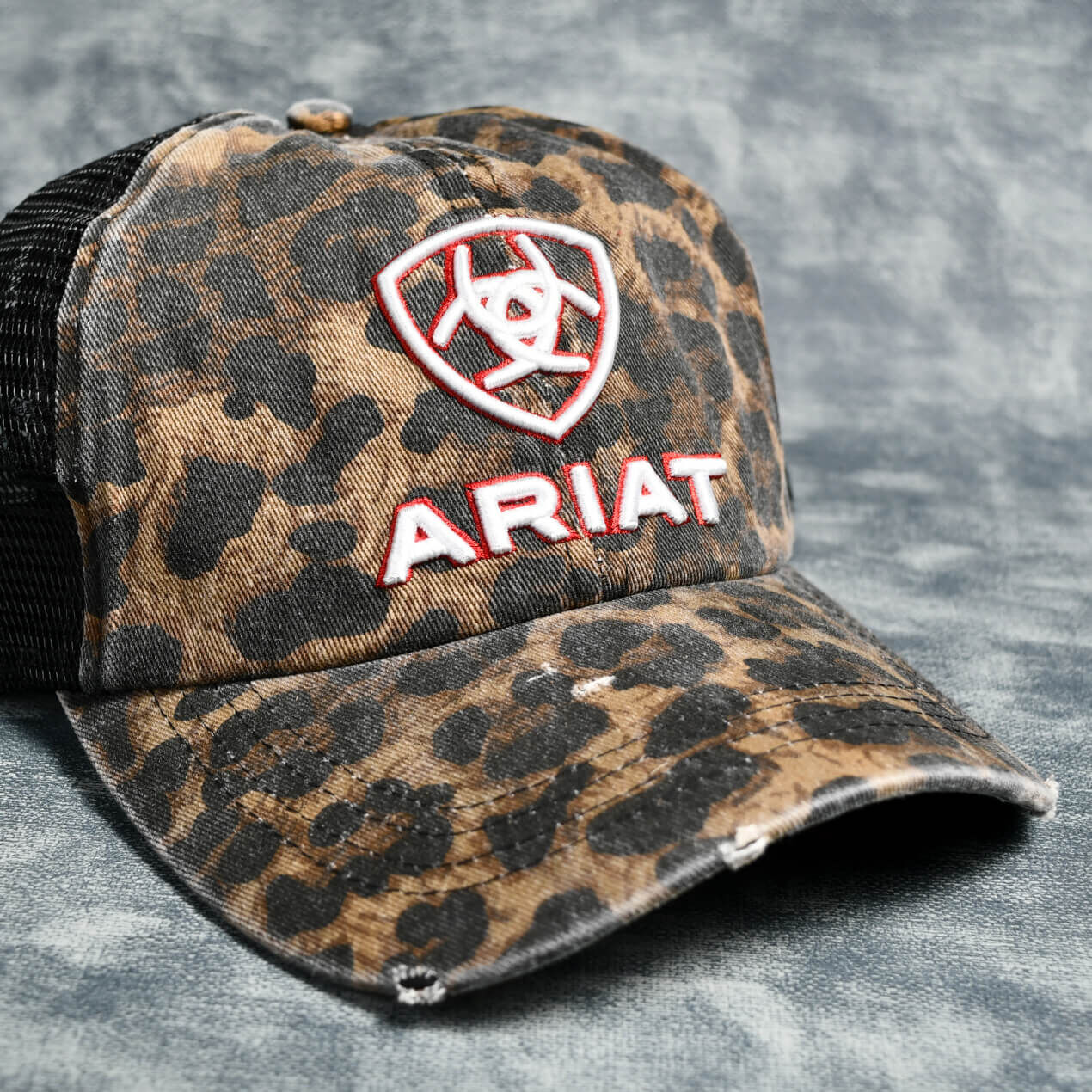 Ariat 女款 休閒帽/網帽/棒球帽 - 豹紋