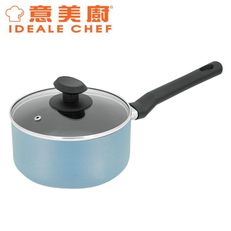 意美廚 18CM黑色易潔單柄煲 (藍色) (IC21618P)