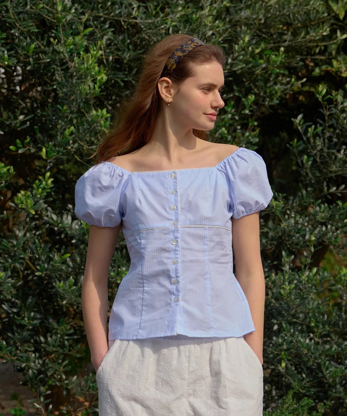 Letter From Moon Rosie Lace Puff Blouse