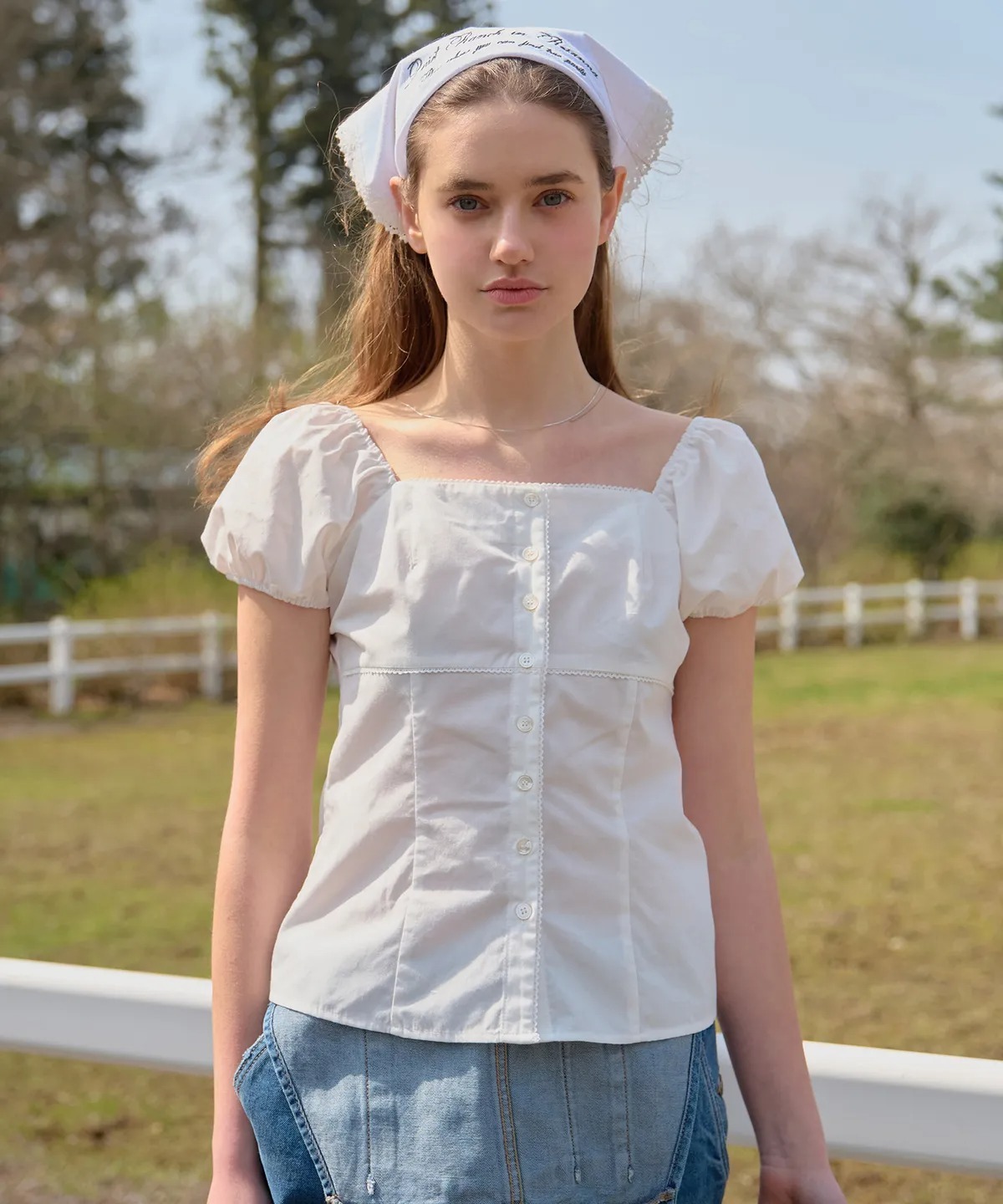 Letter From Moon Rosie Lace Puff Blouse