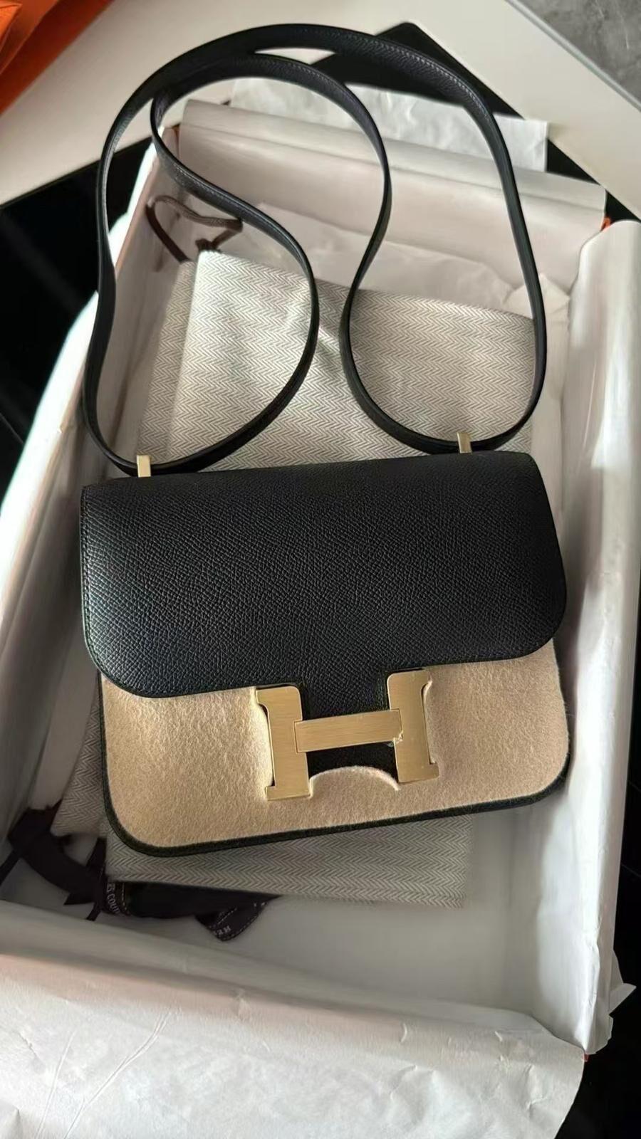 Constance mini mirror 89 noir cm epsom K