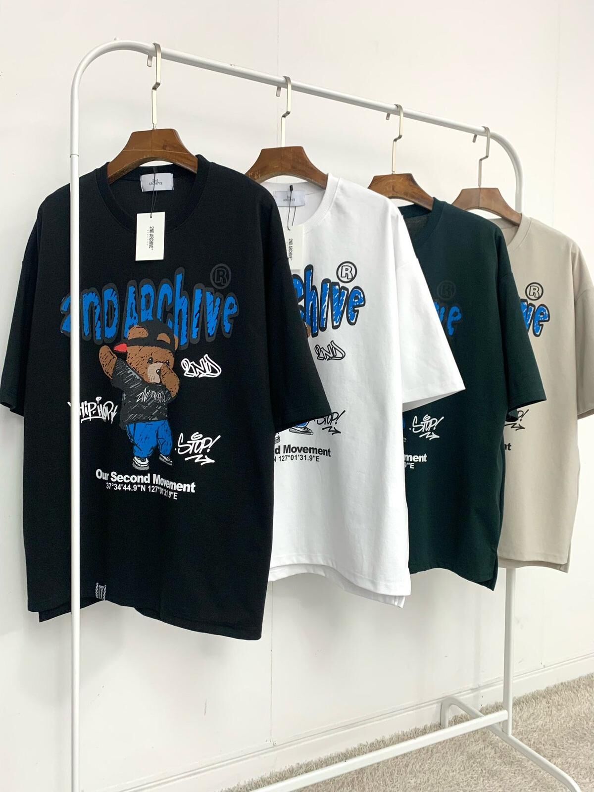 熊仔圖案英文字短袖Tee 2nd-258T