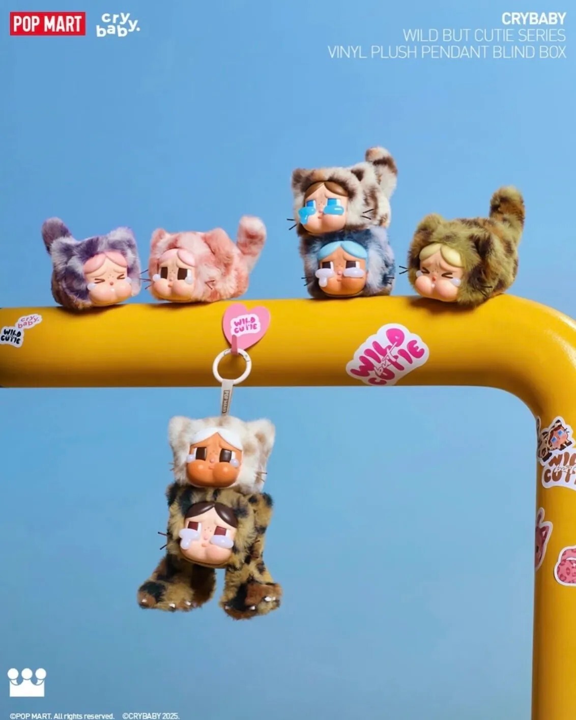 < 搶先開賣🔥>POPMART wild but cutie series 哭娃 豹豹貓貓系列 掛飾 搪膠毛絨 盲盒 一中盒