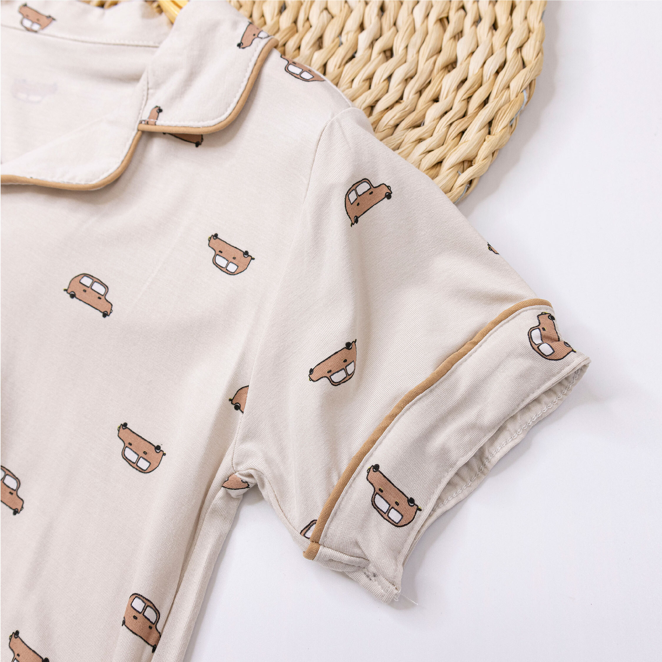 【JL0212】帥氣小車車翻領設計睡衣套裝