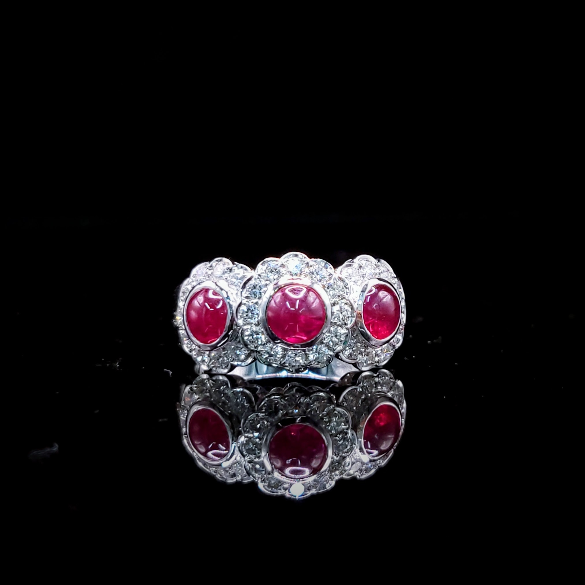 18K White Gold 1.83ct Ruby and Diamond Ring
