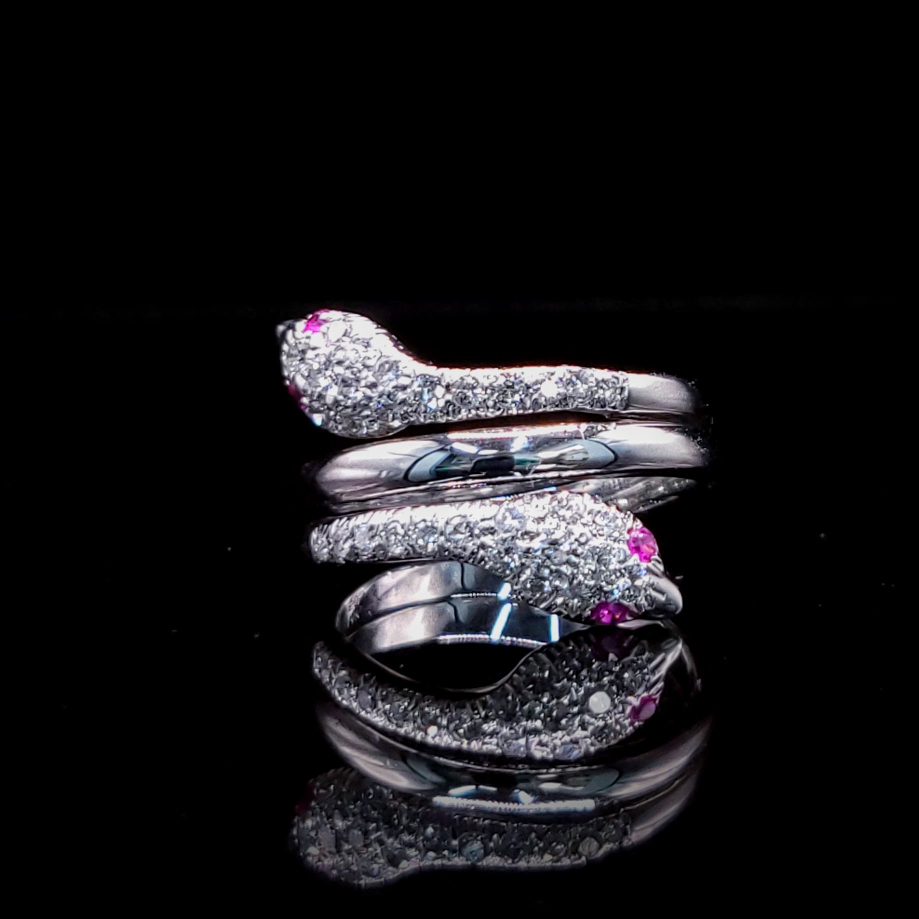 18K White Gold 0.46ct Diamond and Ruby Ring