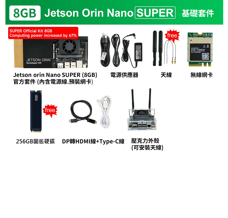 NVIDIA Jetson Orin Nano Developer Ki 8GB 開發套件組（40 TOPS）