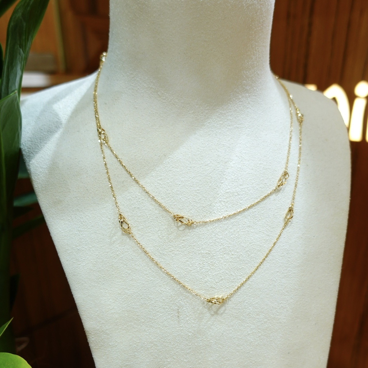 18K金立體扭扭長項鏈-80cm