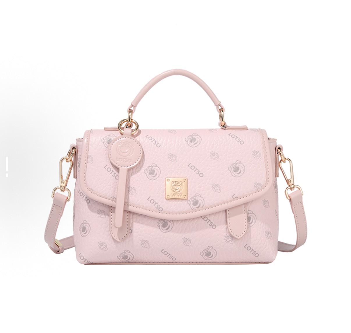 迪士尼 草莓熊粉色通勤托特包