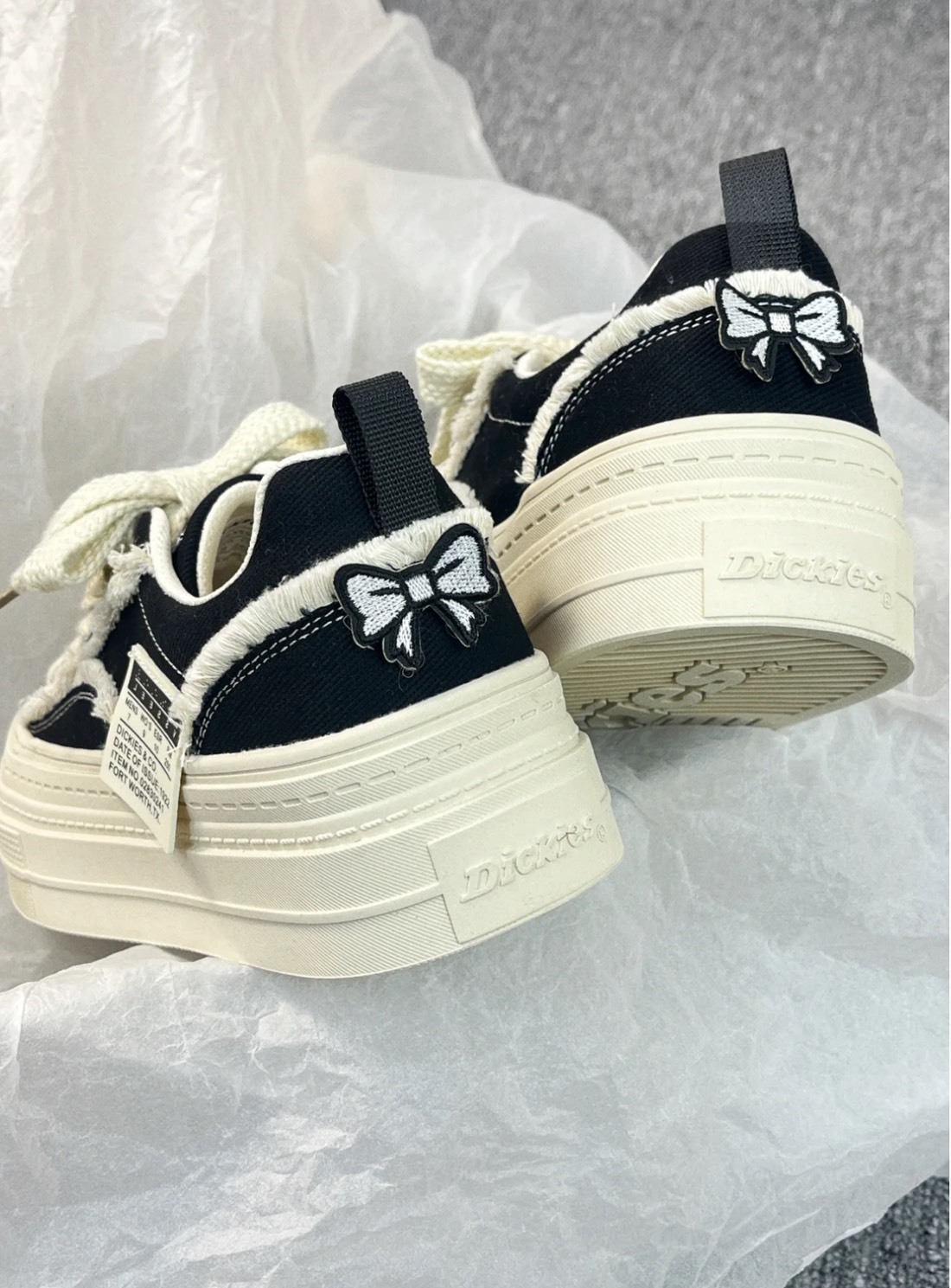 Dickies 厚底增高帆布板鞋（黑）