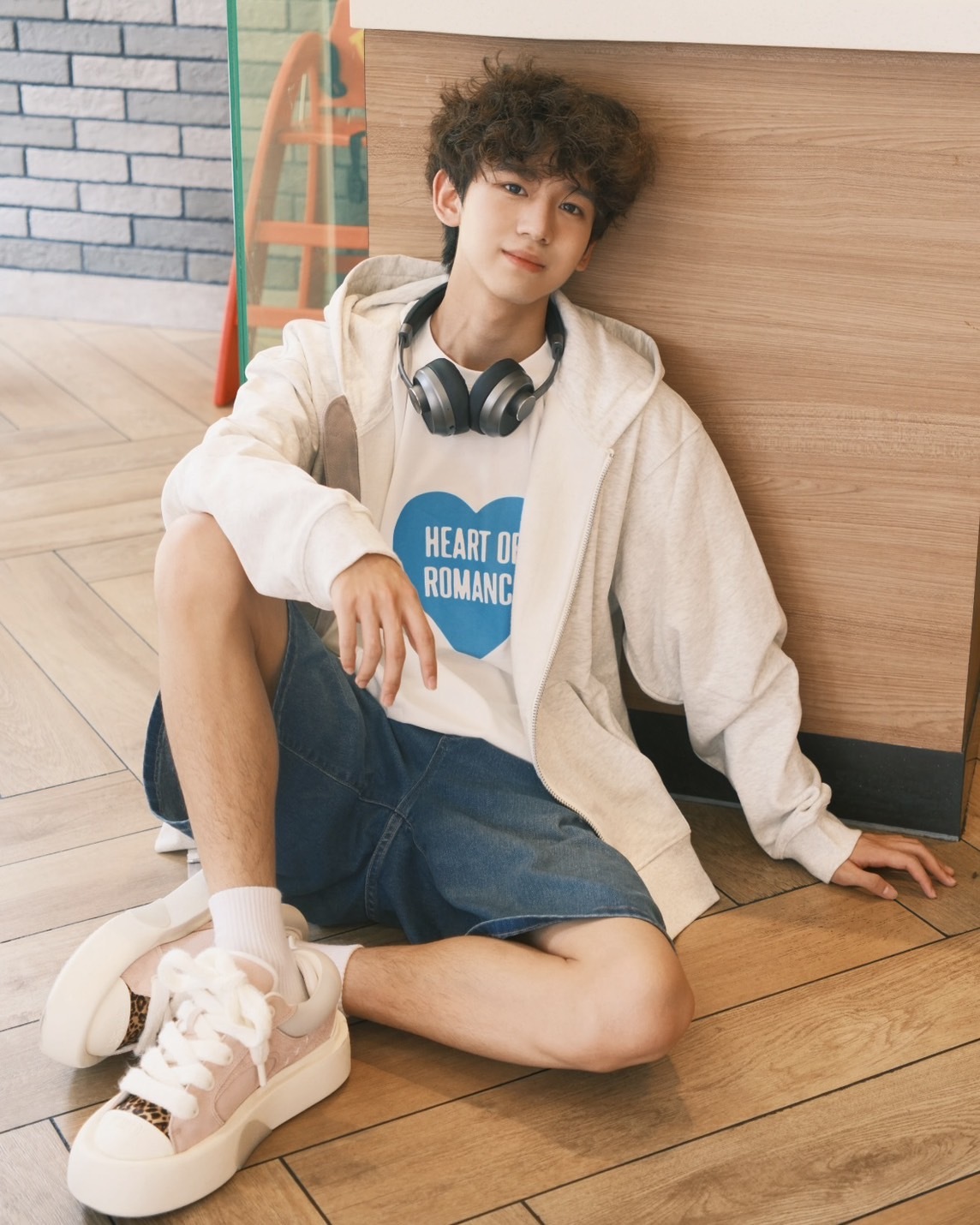 【現貨】Heart Of Romance 厚底 愛心 麂皮 豹紋 粉色