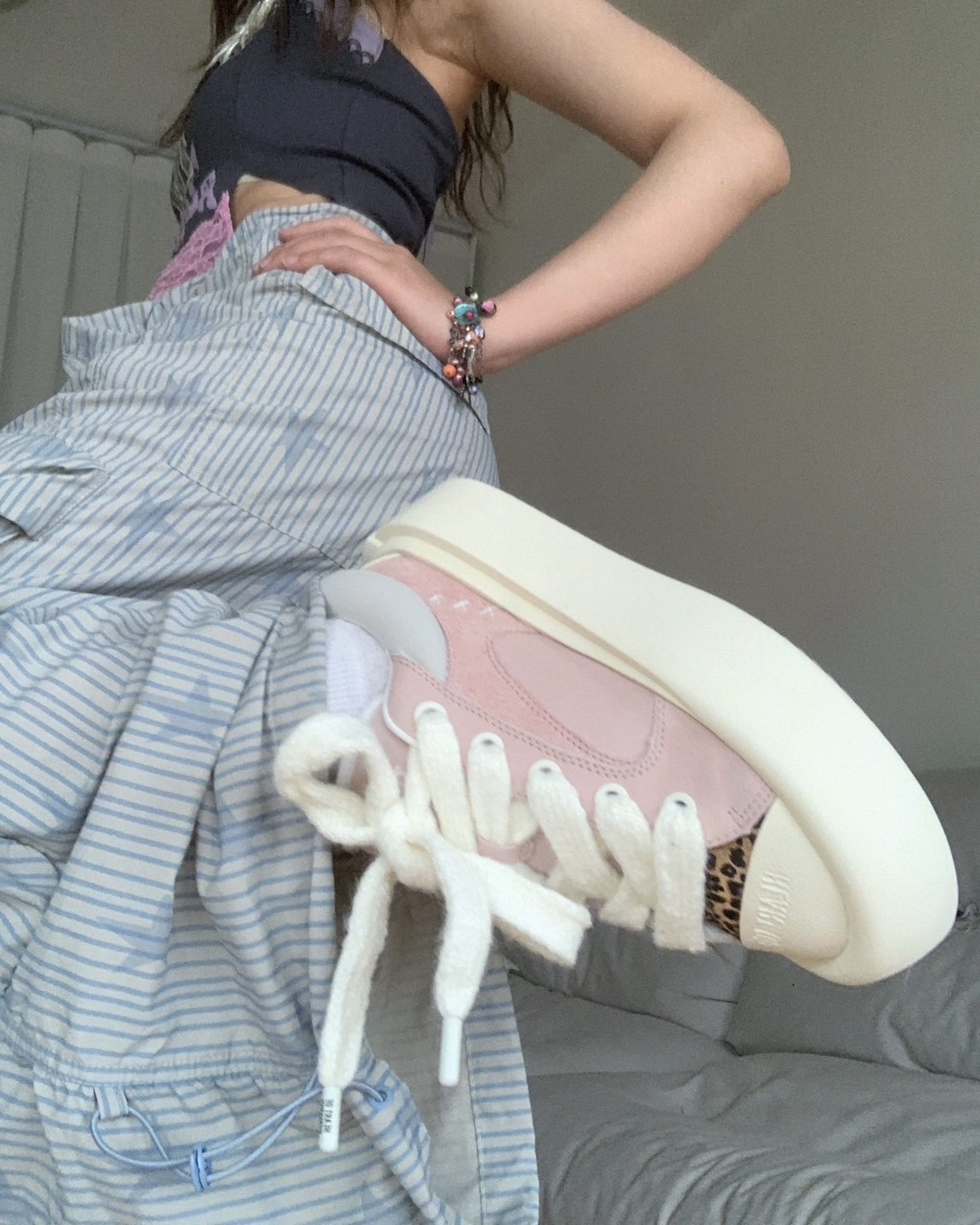 Heart Of Romance 厚底 愛心 麂皮 豹紋 粉色