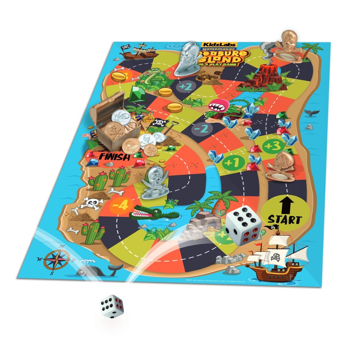 《4M》KidzLabs  海盜船長的寶藏島挖掘桌遊組