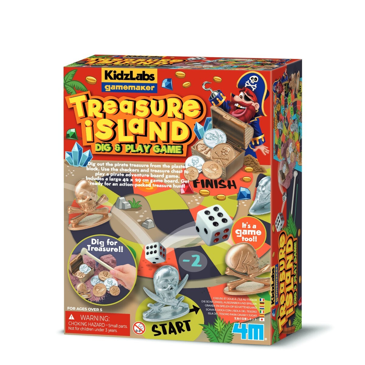 《4M》KidzLabs  海盜船長的寶藏島挖掘桌遊組
