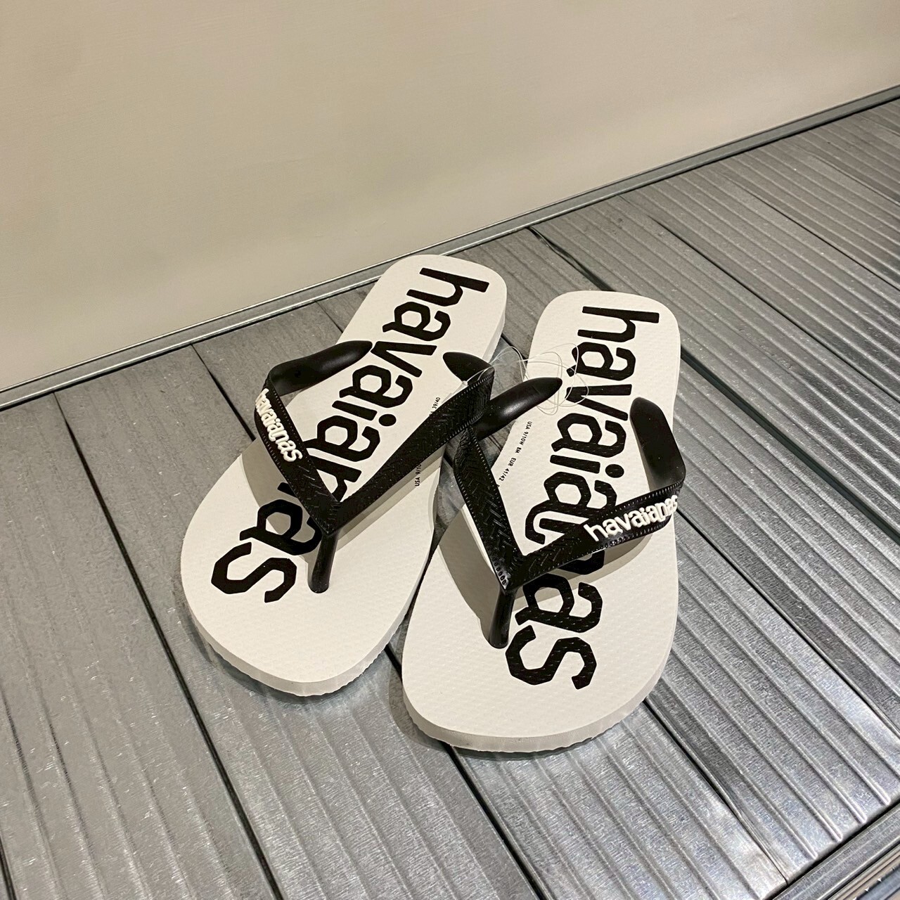 Havaianas哈瓦仕 拖鞋 男鞋 寬帶大Logo 黑白 4145741-3624U