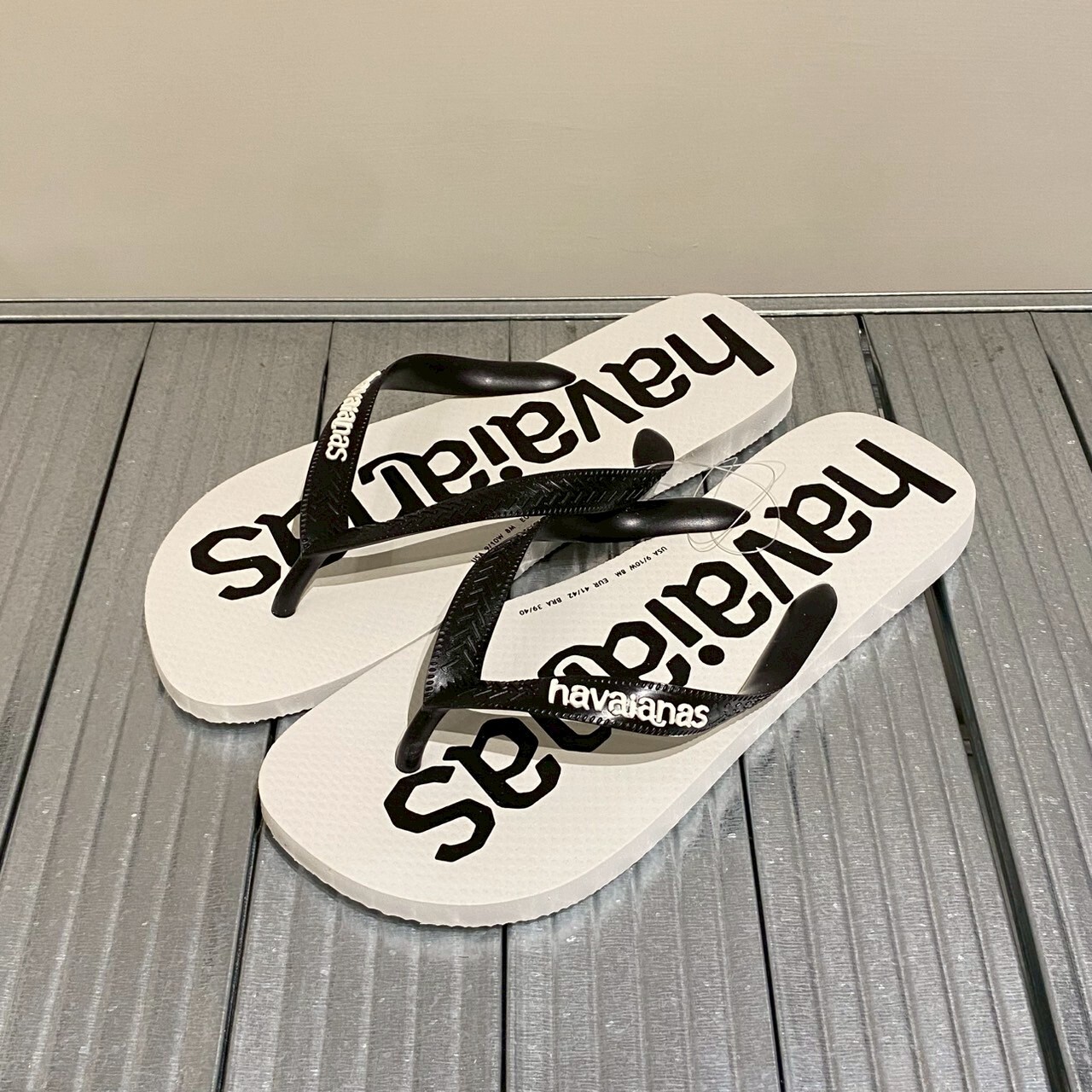 Havaianas哈瓦仕 拖鞋 男鞋 寬帶大Logo 黑白 4145741-3624U