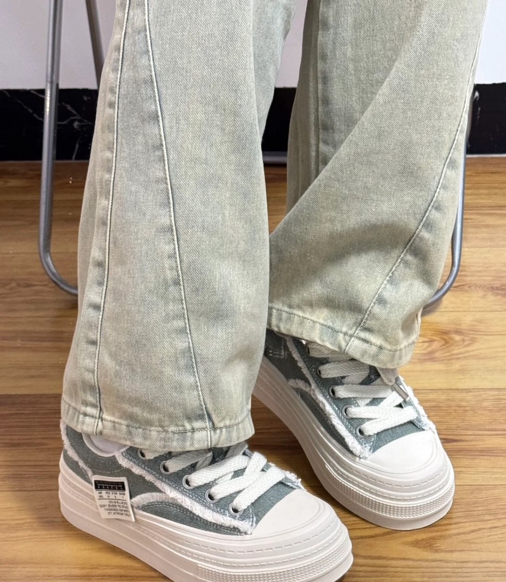 Dickies 厚底增高帆布板鞋（卡其綠）