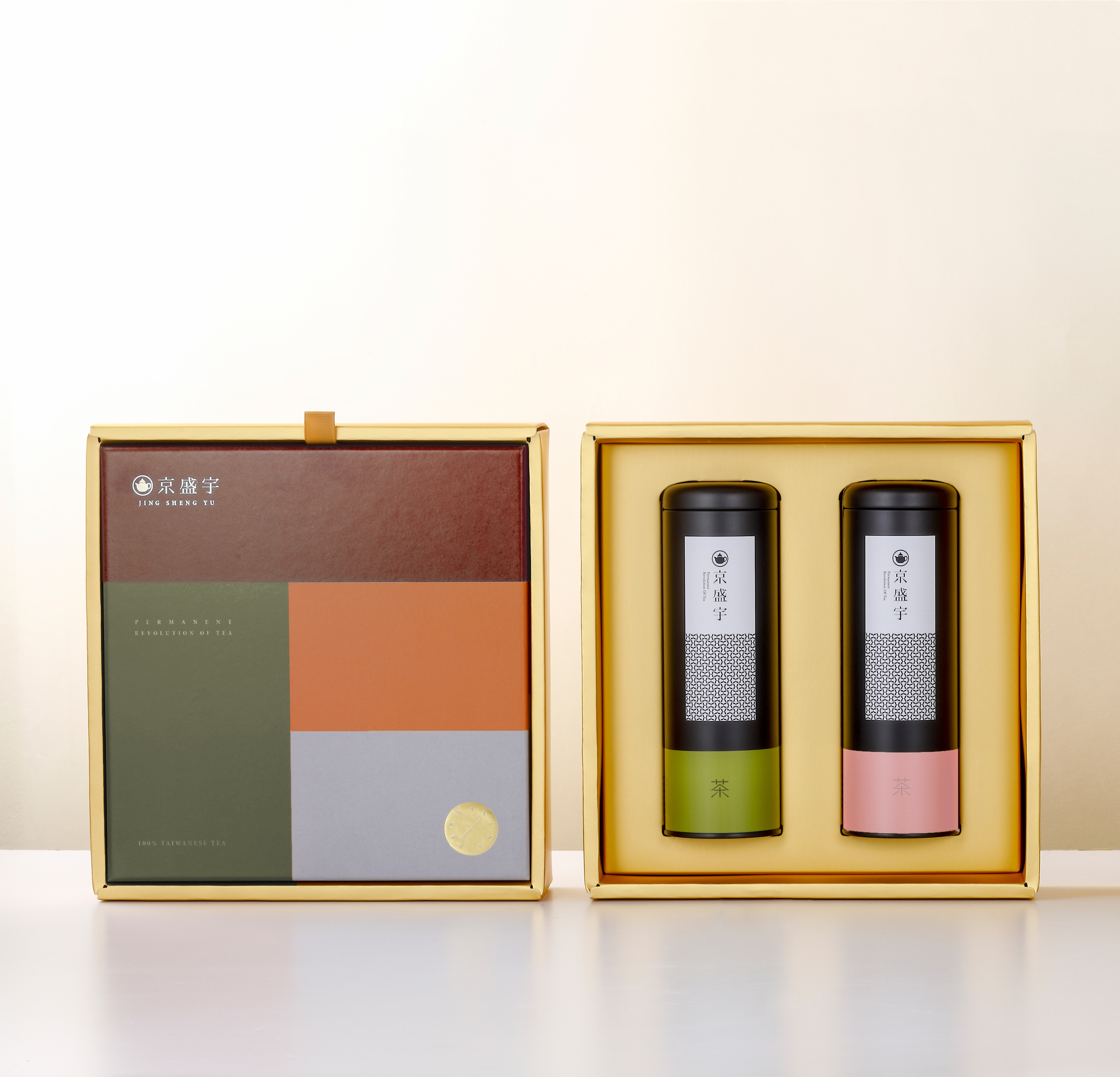 大地のギフトボックス 缶詰茶2本セット(軽焙煎ウーロン&台湾紅茶)