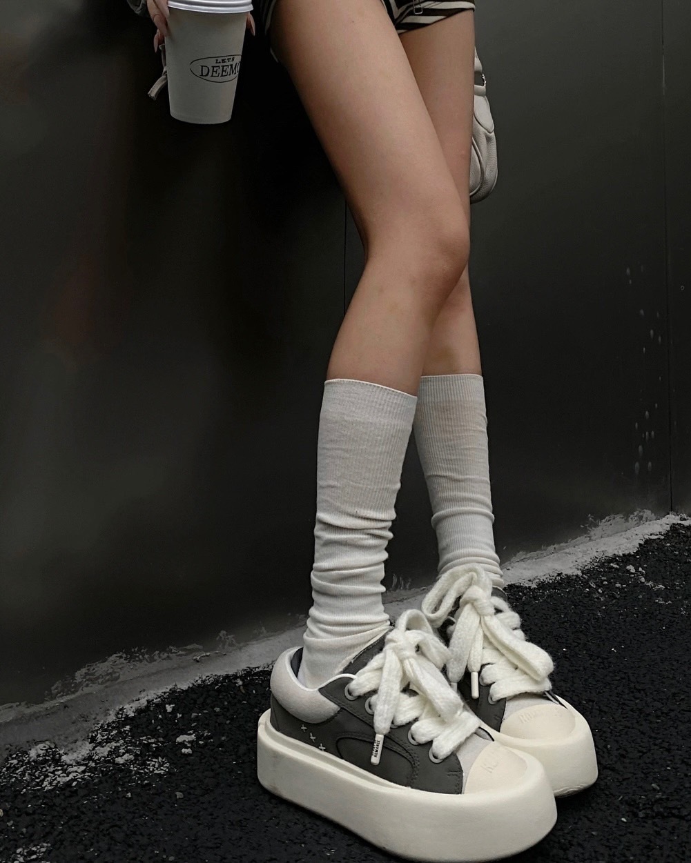 Heart Of Romance 厚底 愛心 麂皮 炭灰