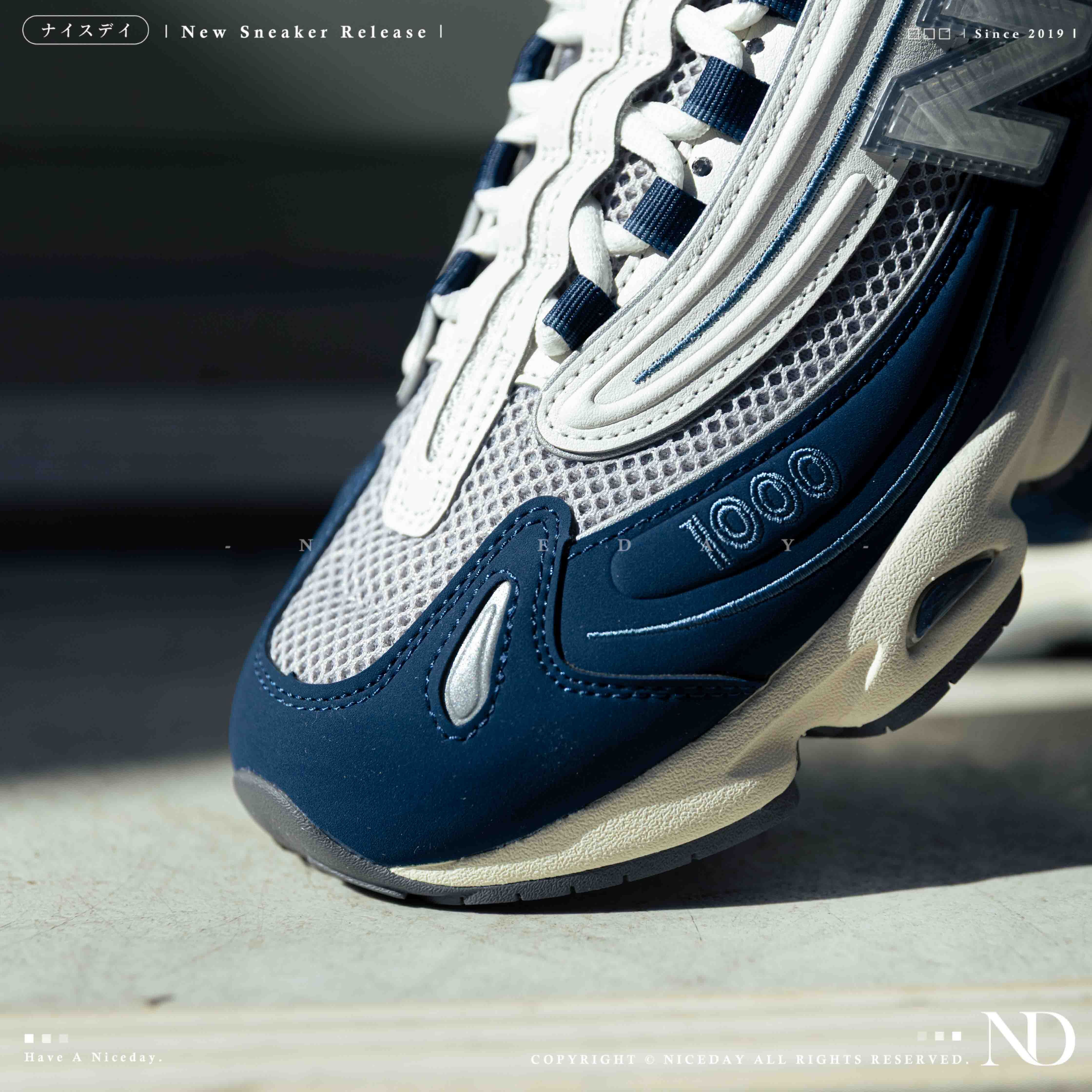 NICEDAY 現貨 New Balance 1000 海軍藍 復古 奶油白 奶油 藍白 深藍 藍 M1000MEN