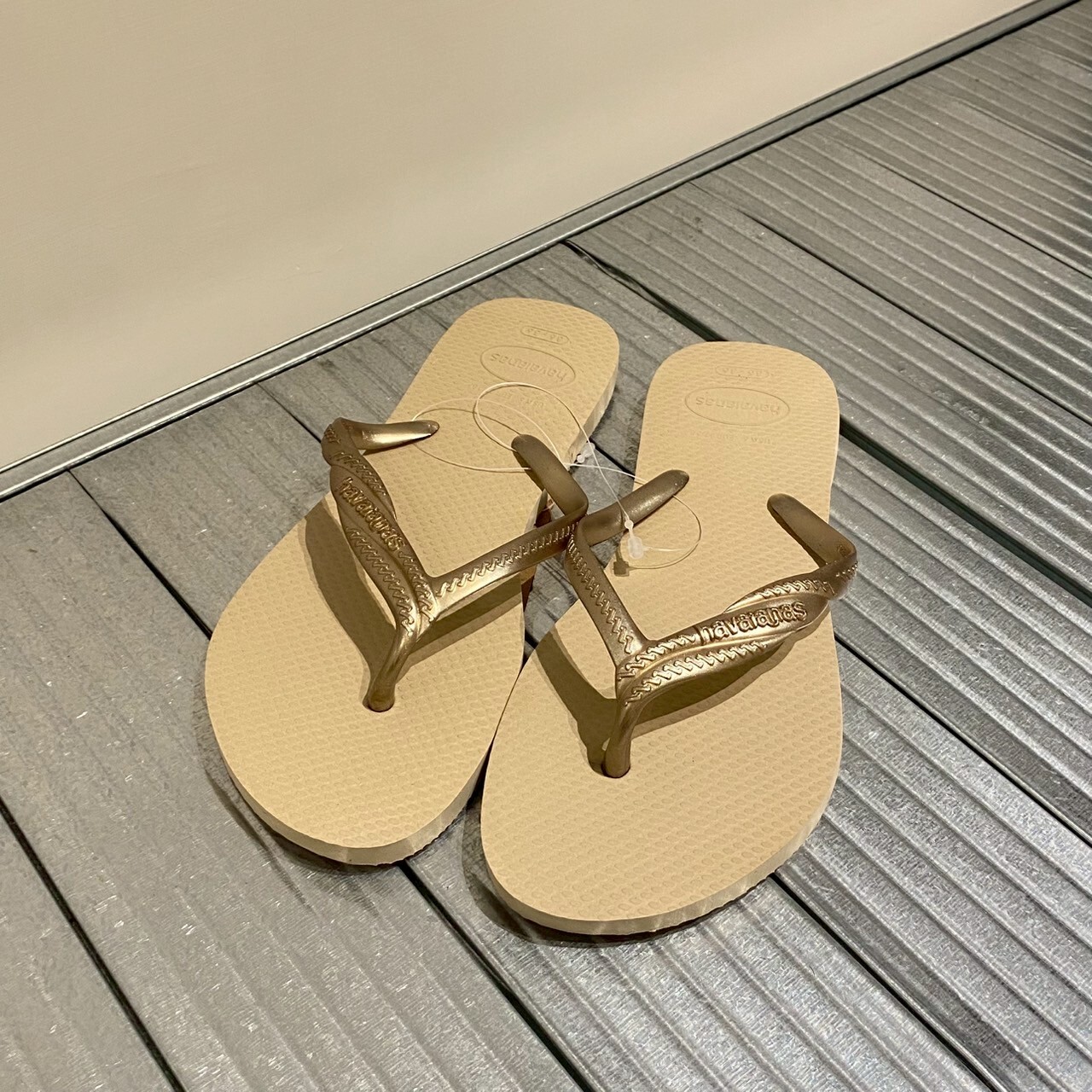 Havaianas哈瓦仕 拖鞋 女鞋 素色款 麻花辮子 金色 4147115-0154W