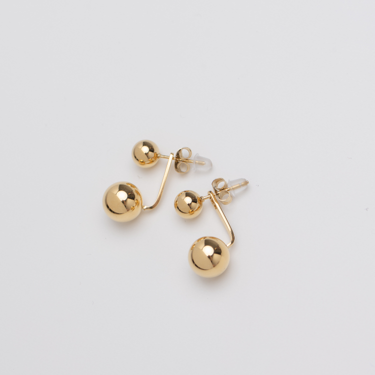 OUS Dual Orbs Earrings 不對稱球型耳環 金