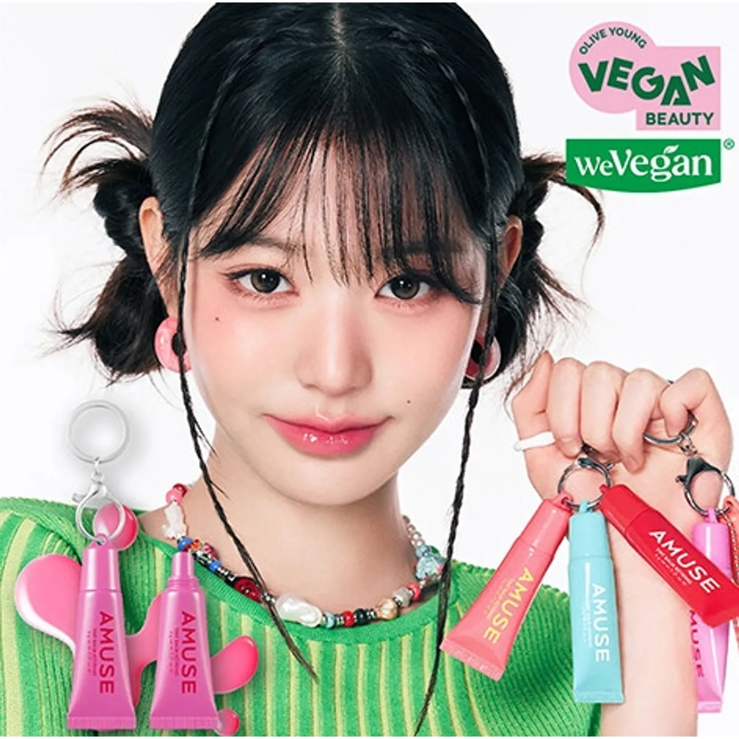 AMUSE 呵護染色潤唇膏鑰匙圈 6g【5款色號】