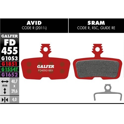 Galfer 剎車皮 FD455 (AVID CODE R (11-) / SRAM CODE R, RSC, GUIDE RE, MOTIVE用)