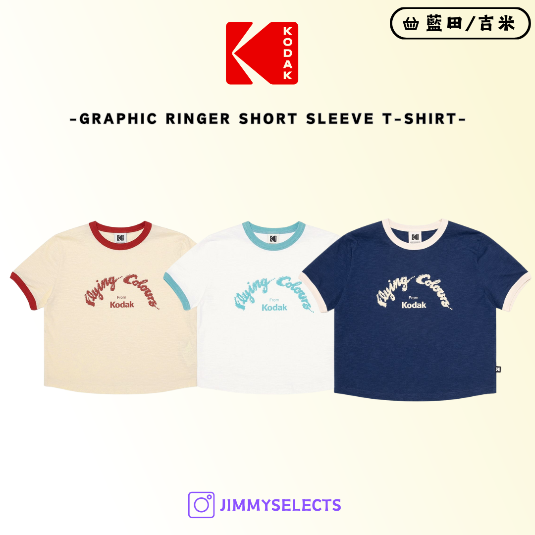 【代購】Kodak 柯達 女 Graphic Ringer 草寫字 短袖 短T K5222ERS23