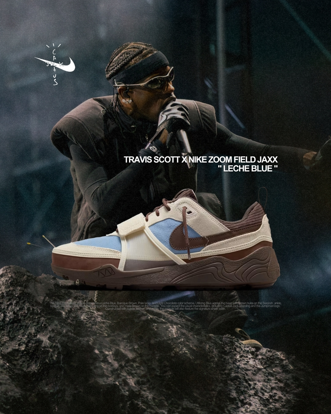 【逢甲 FUZZY】Travis Scott x Nike Zoom Field Jaxx Leche Blue 聯名 摩卡藍  HQ3072-400