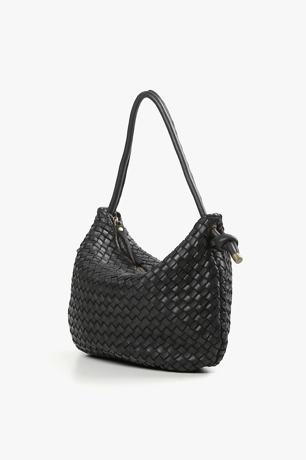 Grace 細編織肩背包 黑色