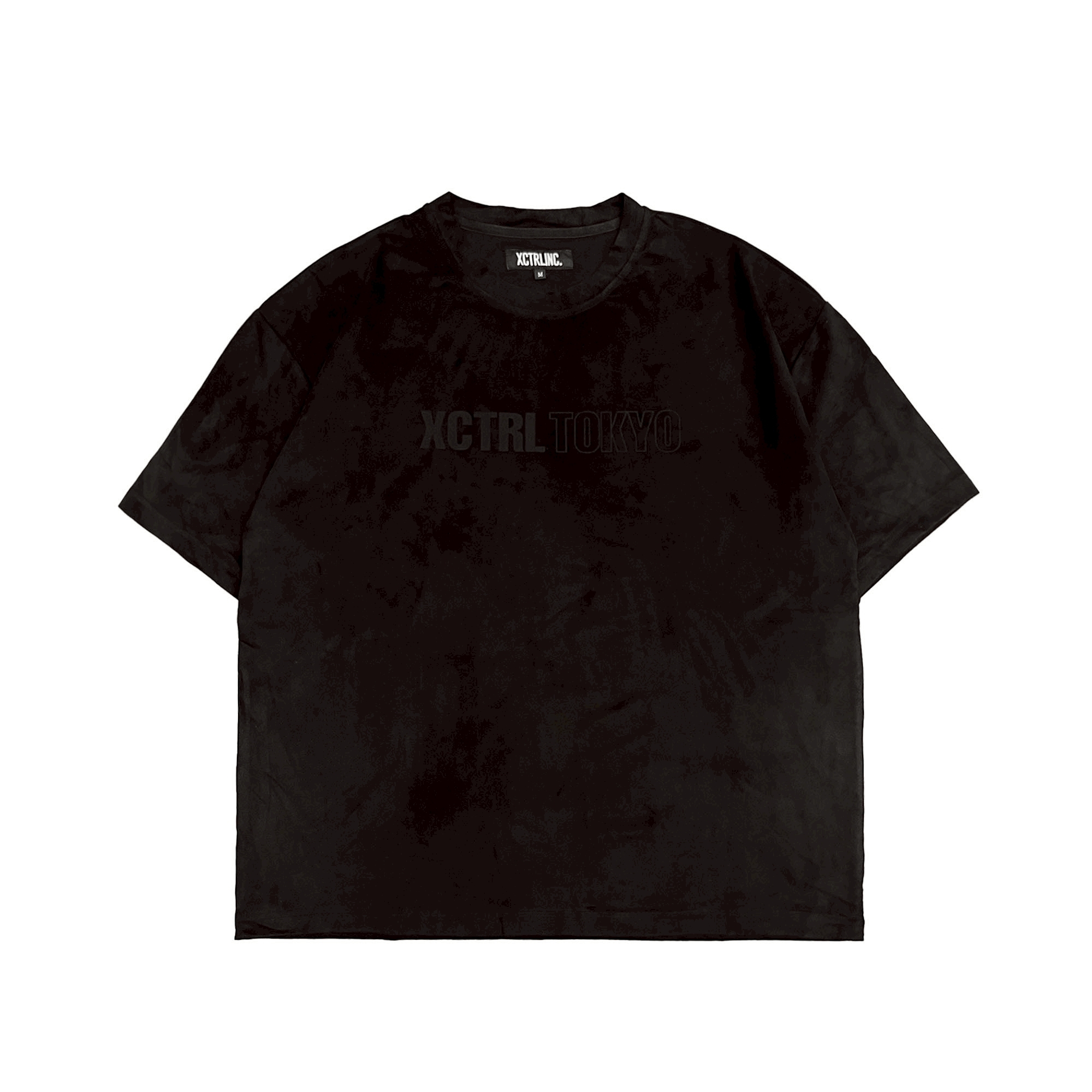 XCTRL 暴走東京皮絨寬版短T-黑