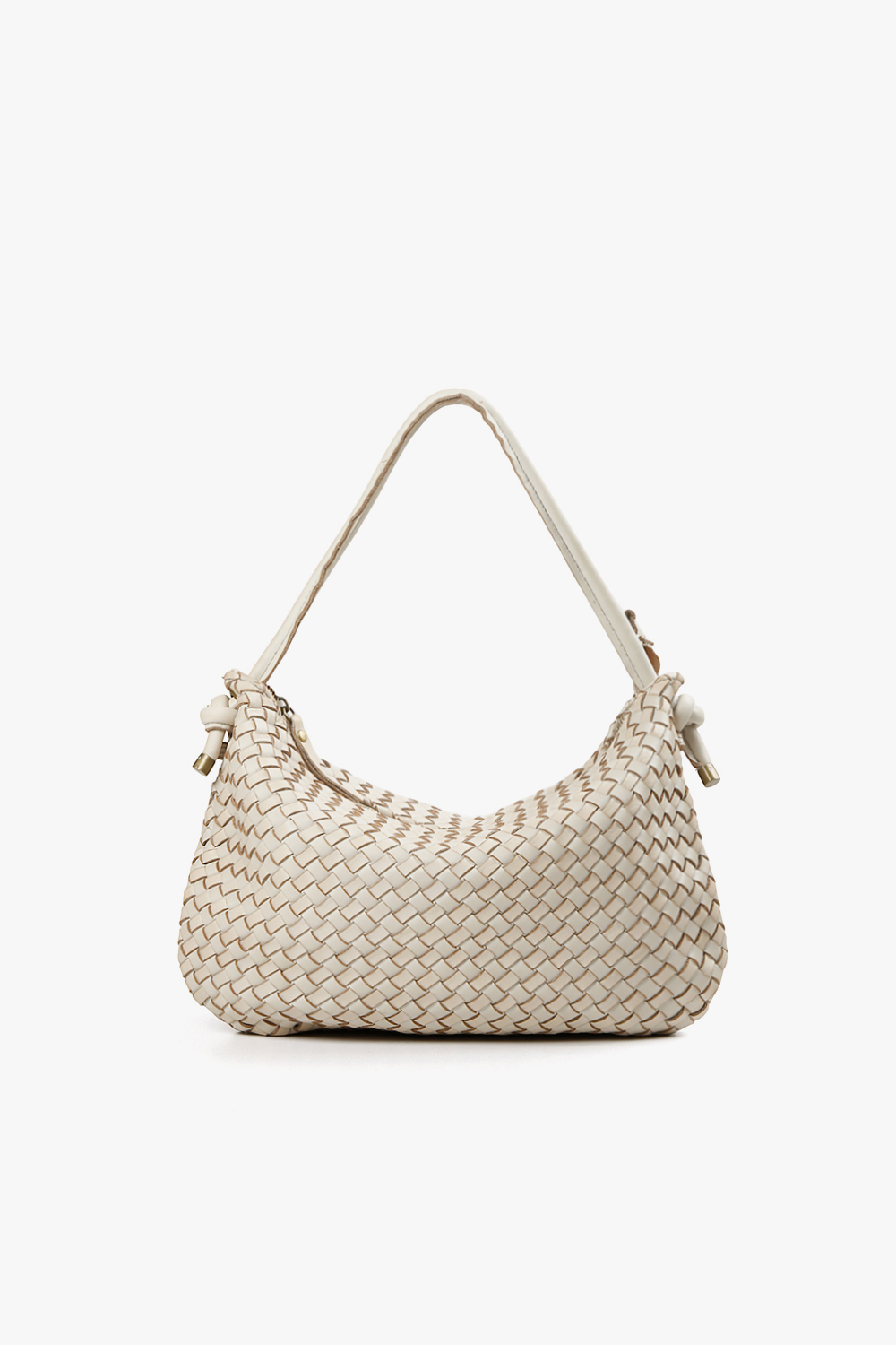 Grace 細編織肩背包 米白