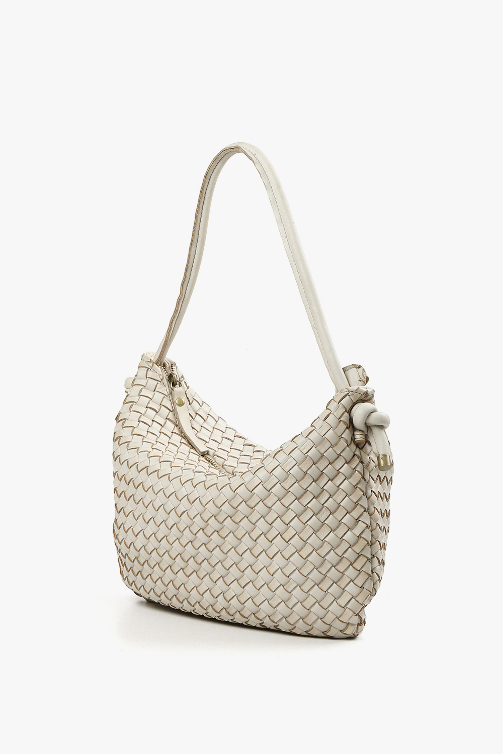 Grace 細編織肩背包 米白