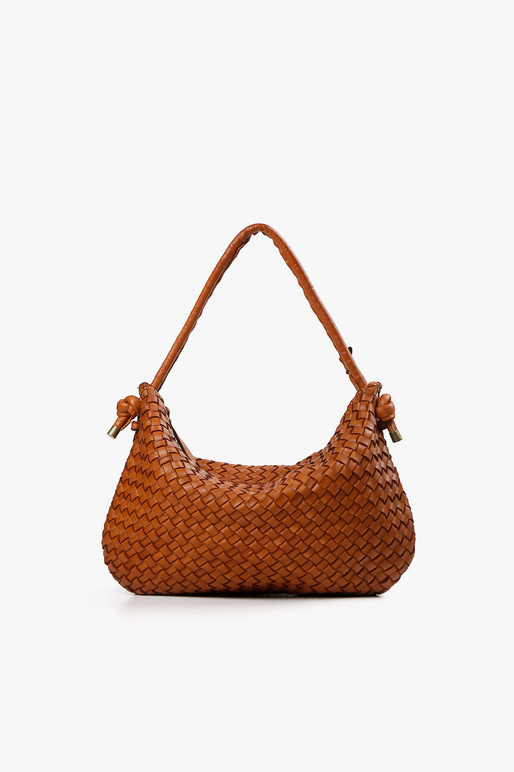 Grace 細編織肩背包 棕色