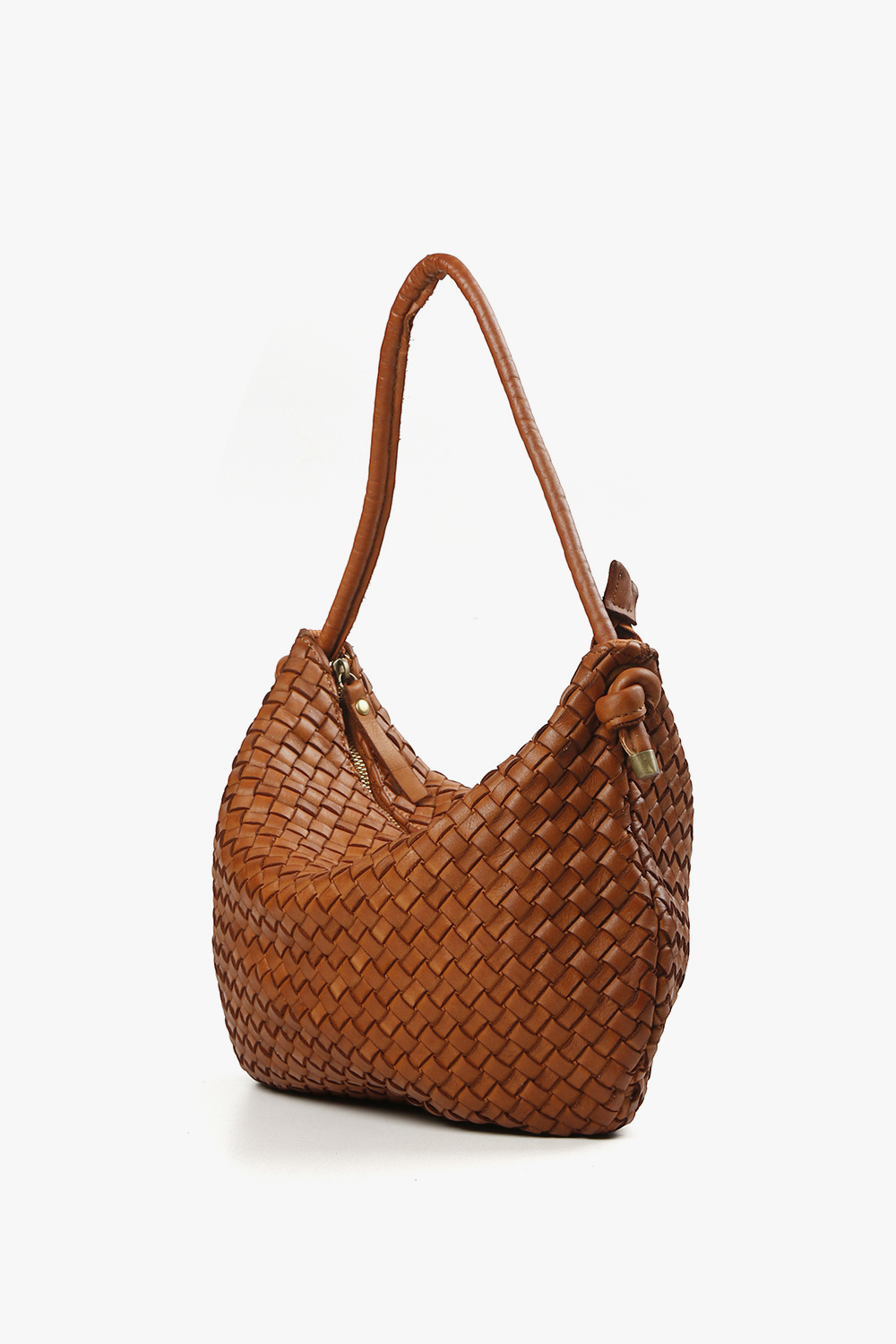 Grace 細編織肩背包 棕色