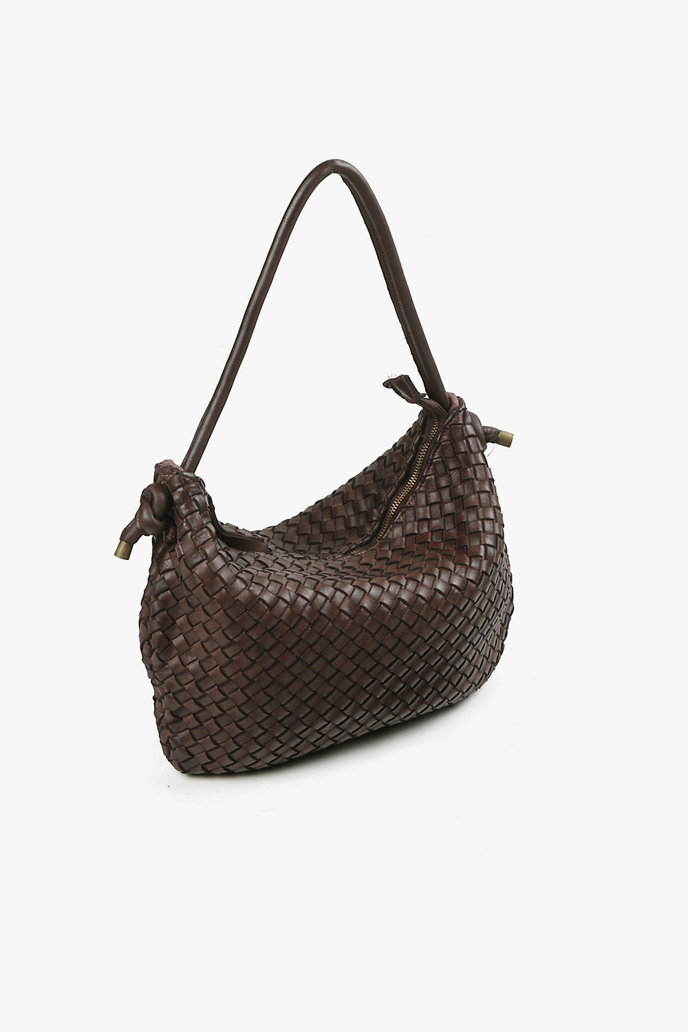 Grace 細編織肩背包 咖啡