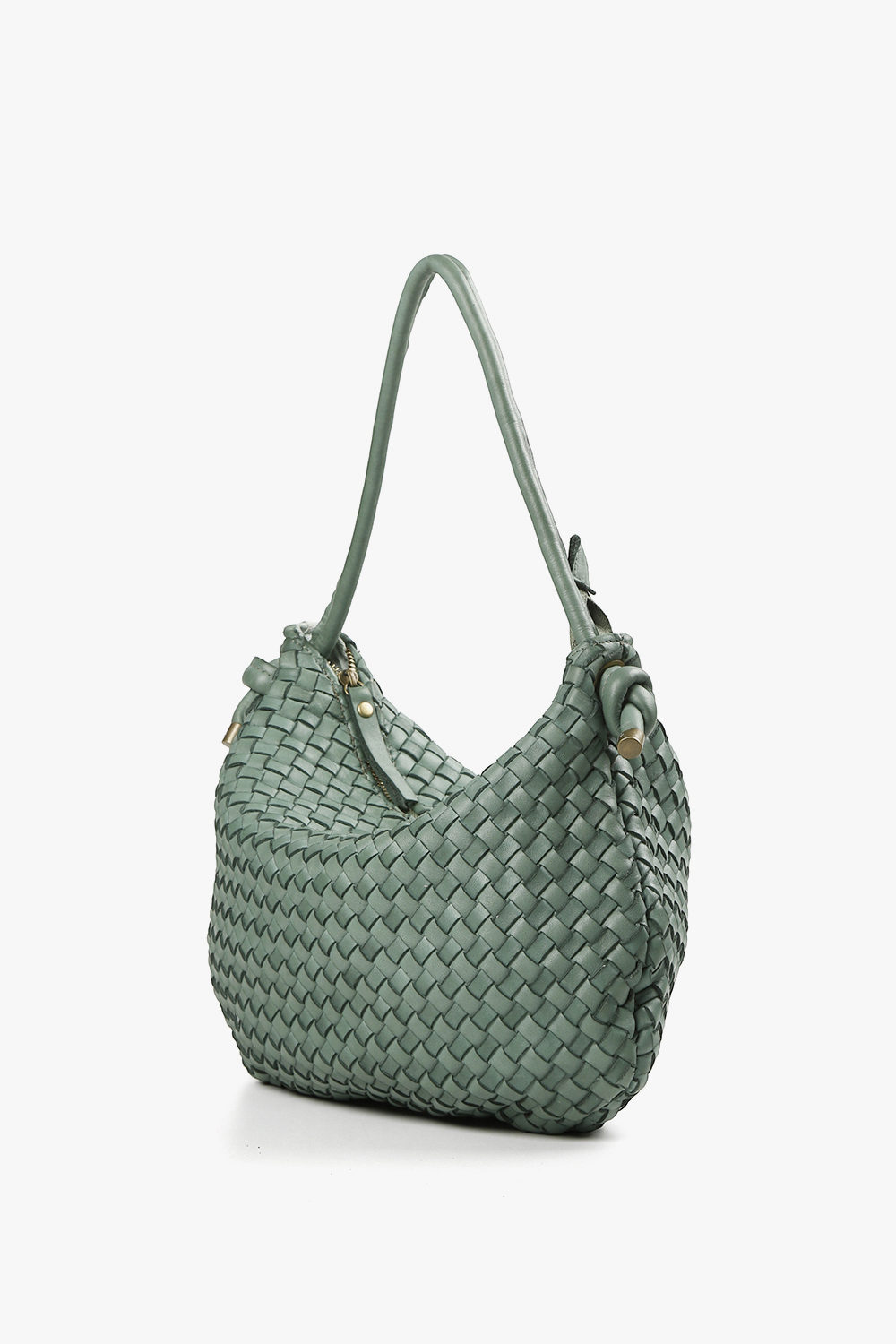 Grace 細編織肩背包 湖綠