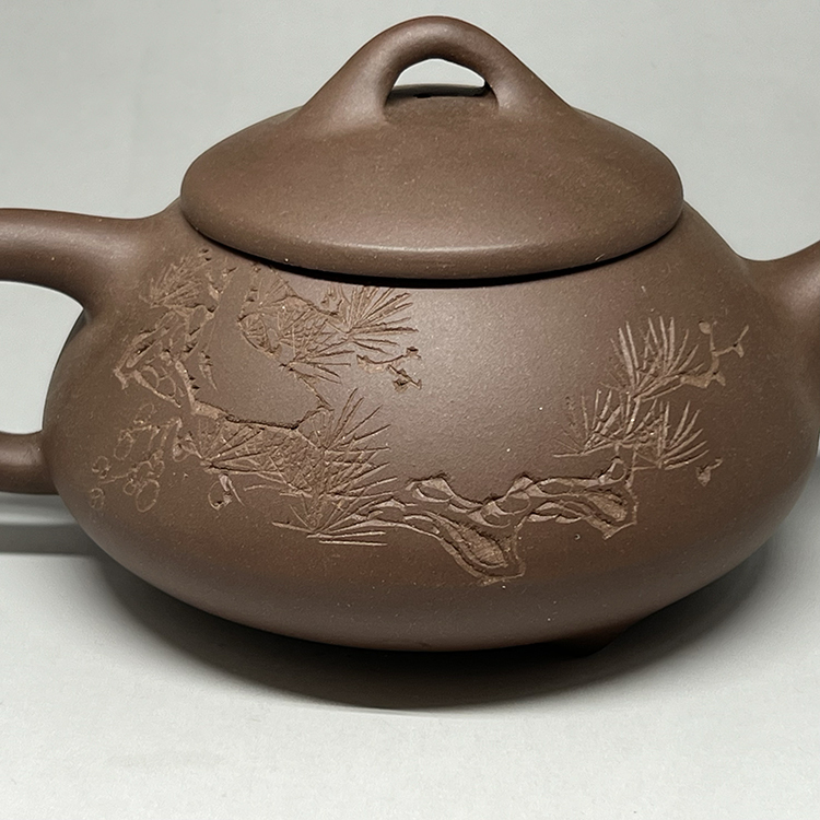 茶香自在】1980年代工工藝美術師范月紅石瓢壺宜興紫砂壺早期壺320 C.C.